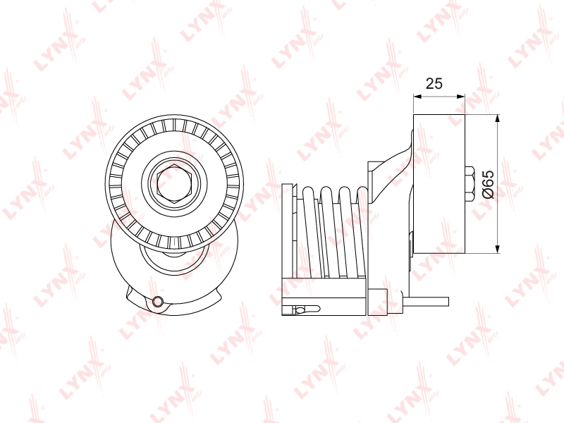 PT3105 LYNX НАТЯЖИТЕЛЬ ПРИВОДНОГО РЕМНЯ VW GOLF/GOLF PLUS/JETTA/PASSAT/POLO AUDI A3